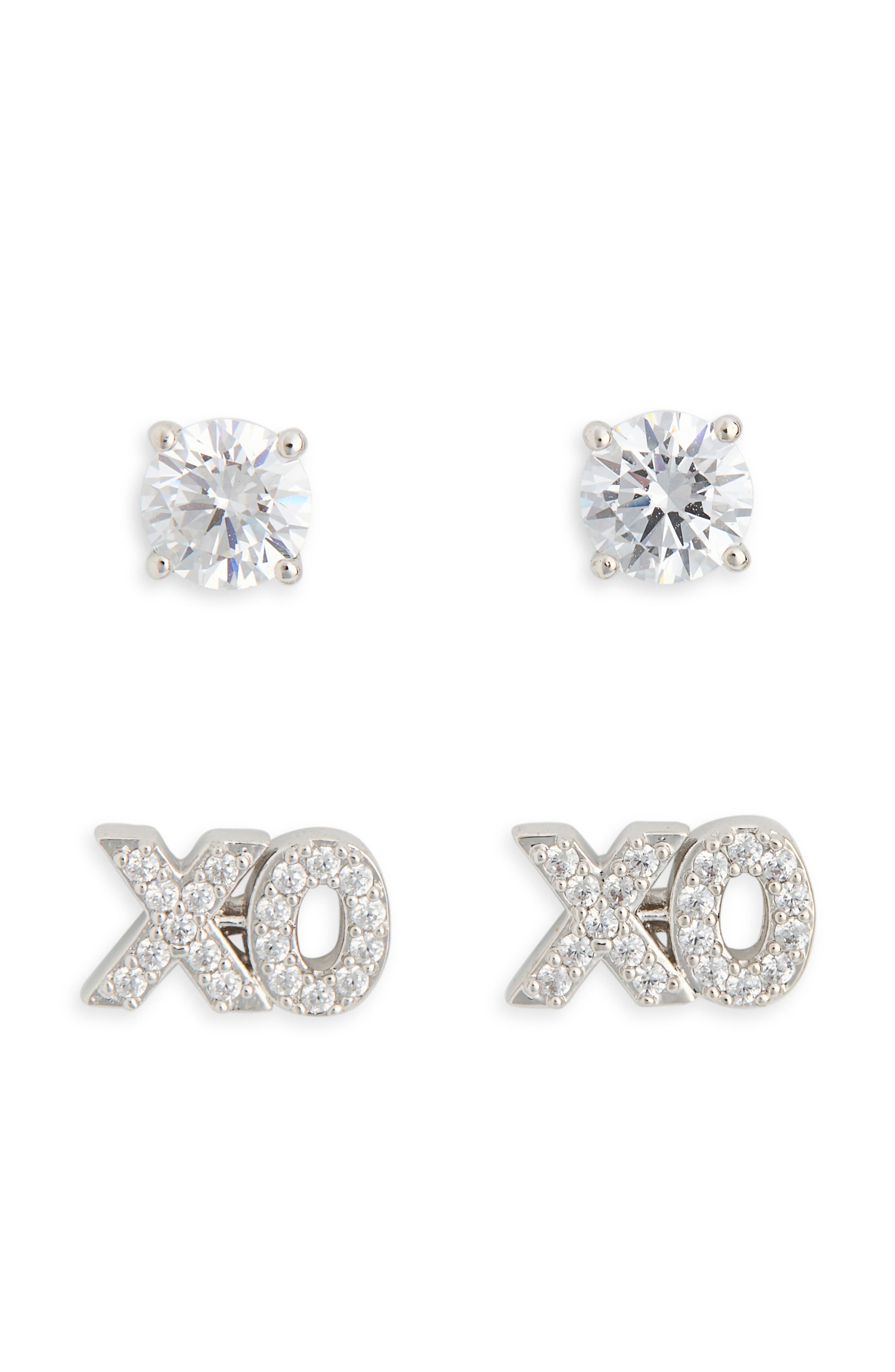 Nadri Heart Breaker Pavé Stud Earrings Set