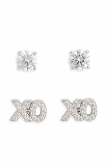 Nadri Heart Breaker Pavé Stud Earrings Set