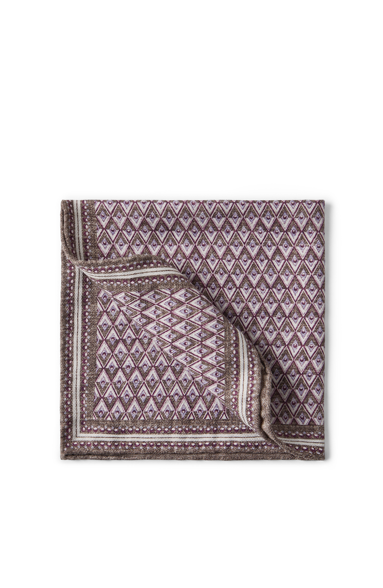 Brunello Cucinelli Pocket square with pattern, Main, color, Bordeaux