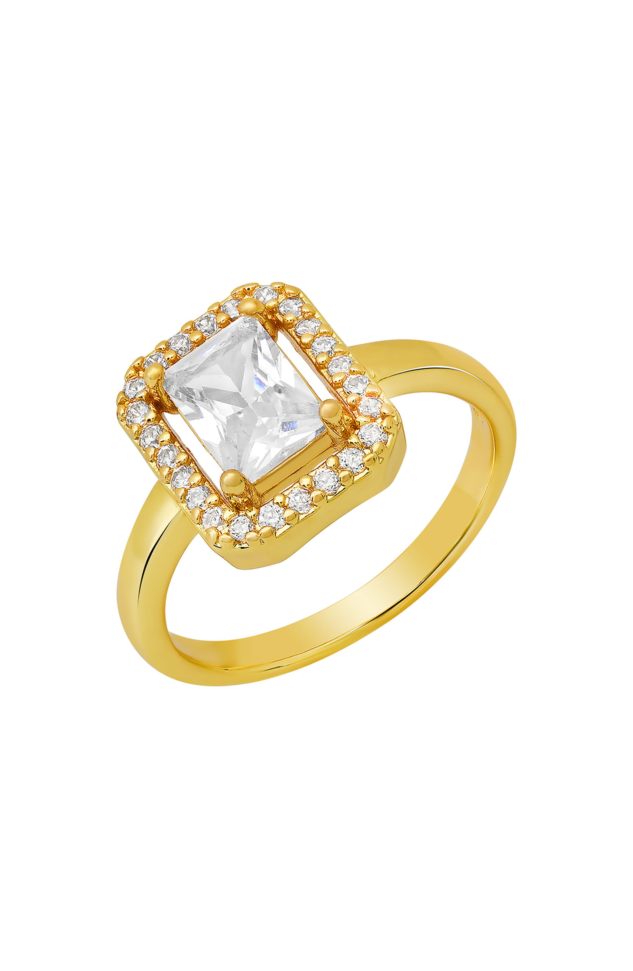 HMY JEWELRY Cushioned Cut Simulated Diamond Pavé Ring