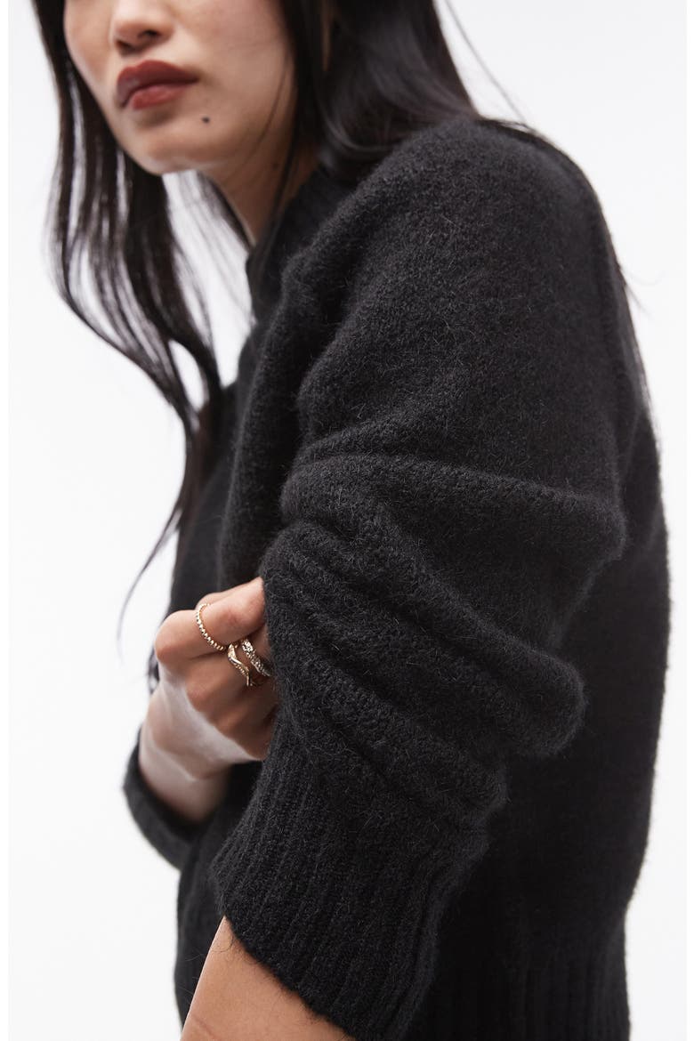 Exposed Seam Sweater, Alternate, color, BLACK