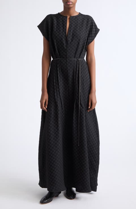 Floral Embossed Jacquard Maxi Dress