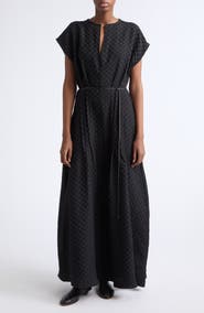 KÚR Floral Embossed Jacquard Maxi Dress