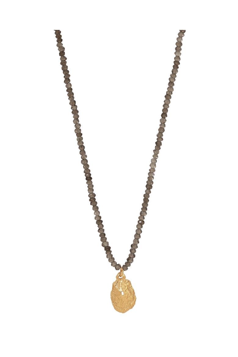 Sans Ligne Smokey Quartz Necklace, Main, color, 18K Gold Vermeil