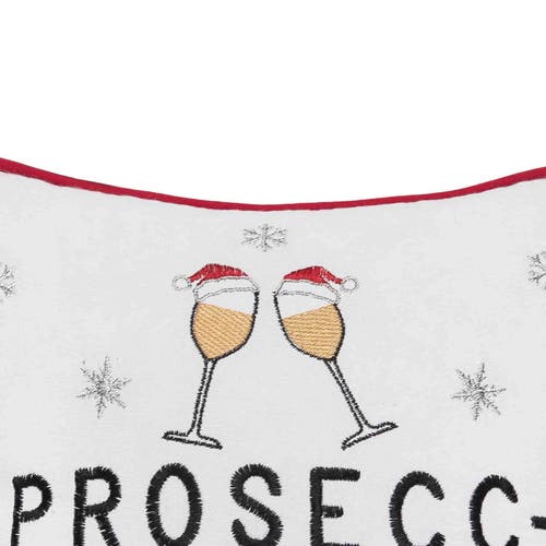C & F Home C&f Home Prosecc-ho Ho Ho! Christmas Pillow, 10" X 10" In White