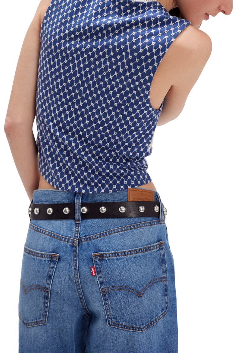 Good Graces Embroidered Lace Trim Crop Top, Alternate, color, SAILOR BLUE COMBO
