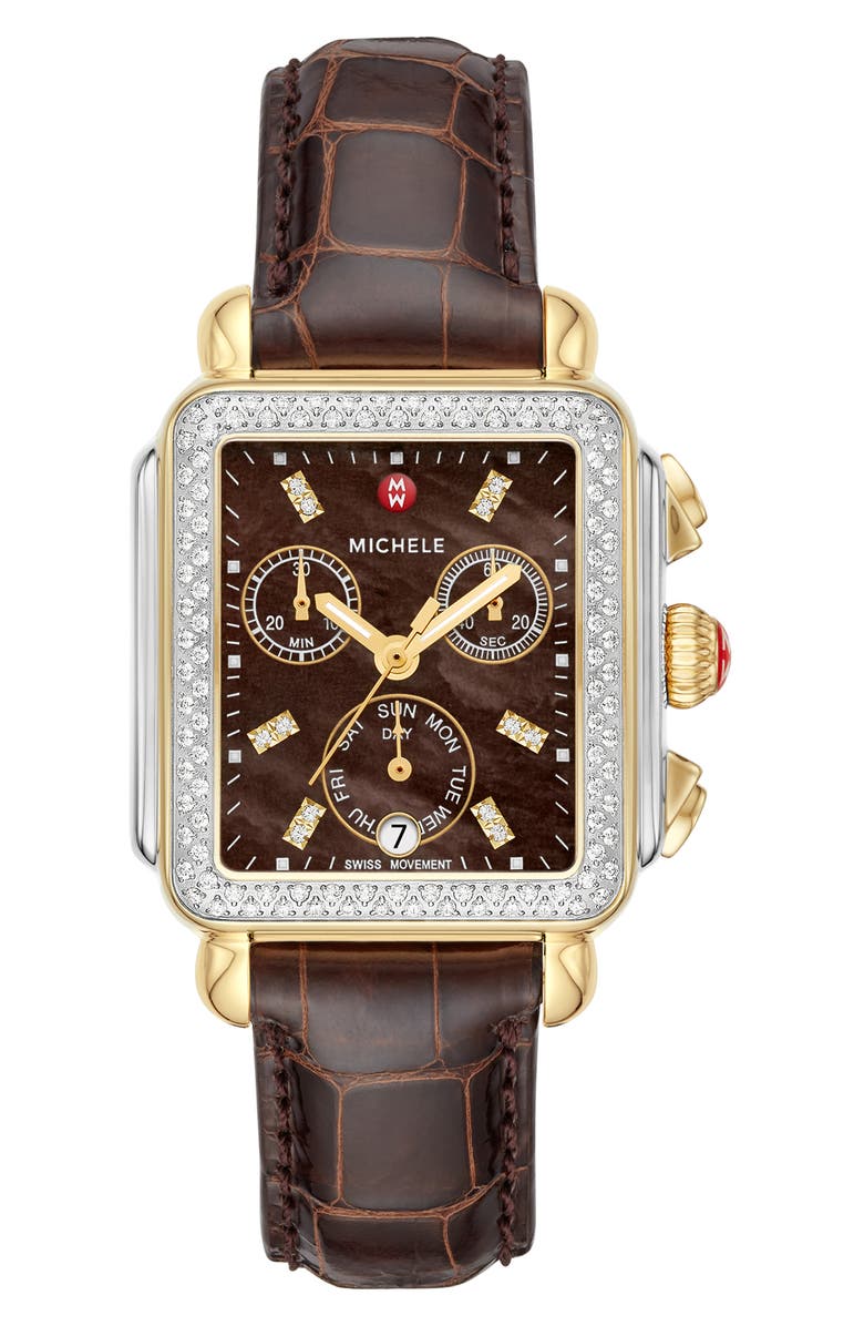 MICHELE 18mm Alligator Watch Strap, Alternate, color, 