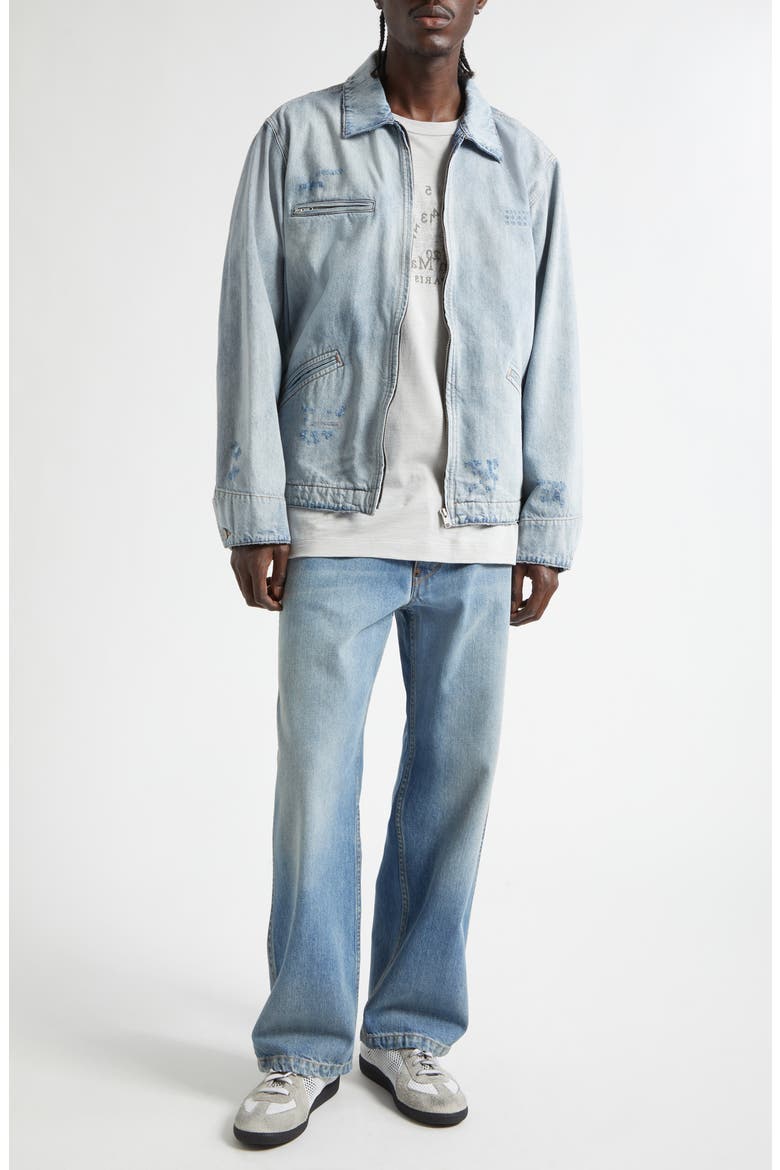 Fray Hem Straight Leg Crop Jeans, Alternate, color, WASHED BLUE