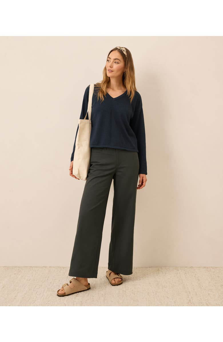 Pact Organic Cotton Stretch Twill Wide Leg Pant, Alternate, color, Oak
