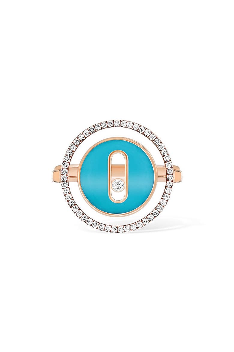 Lucky Move Turquoise & Diamond Ring, Main, color, TURQUOISE/ GOLD