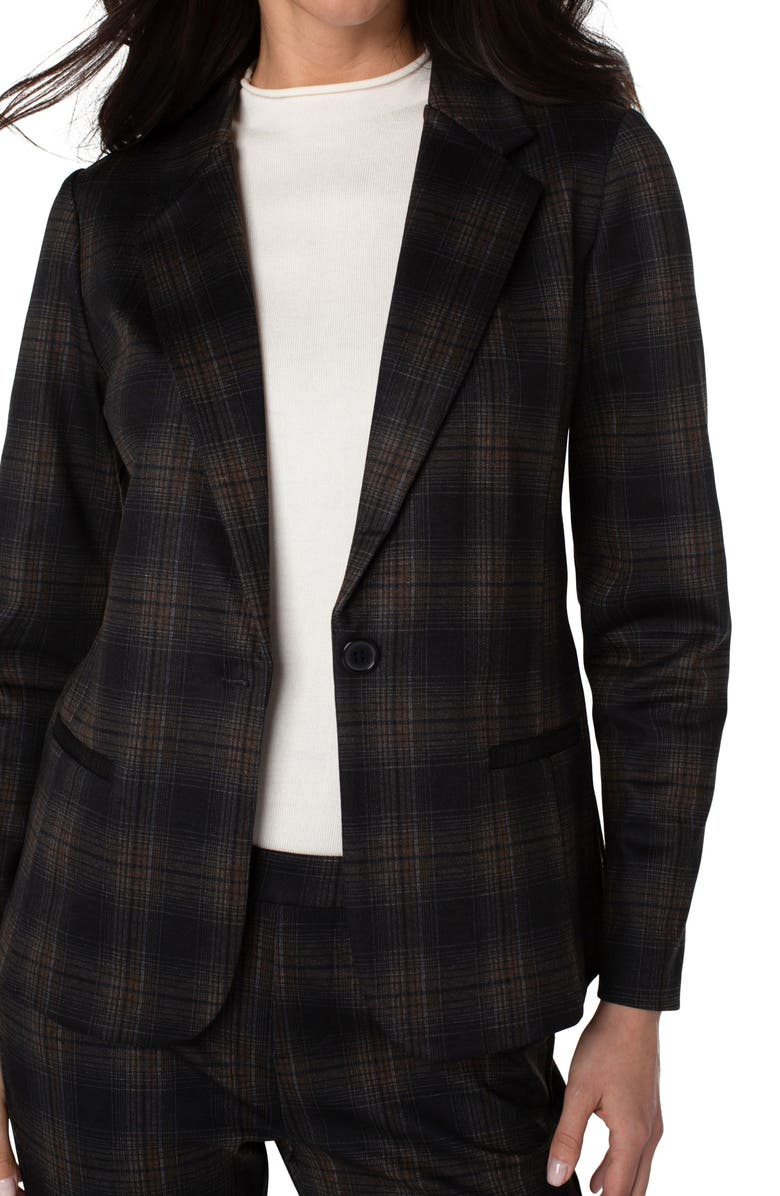Liverpool Los Angeles Plaid Fitted Blazer, Alternate, color,