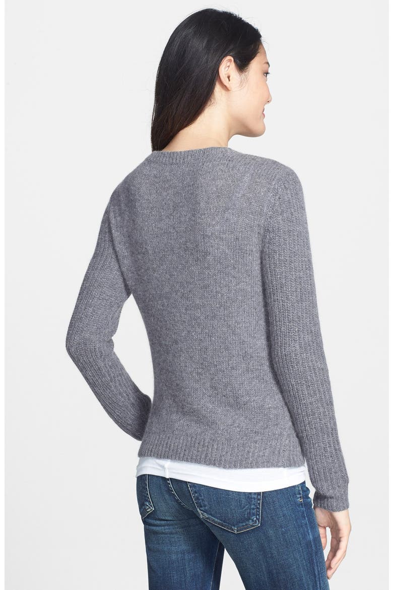 Cable Knit Sweater, Alternate, color, MEDIUM HEATHER GREY