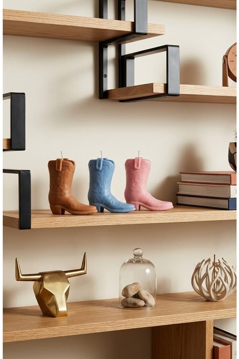 Lil Boot Candle, Alternate, color, Denim Blue