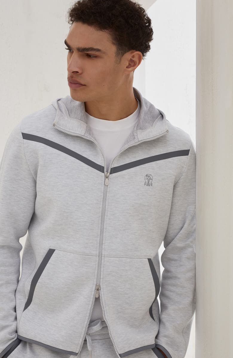 Brunello Cucinelli Double cloth sweatshirt, Alternate, color, Pearl