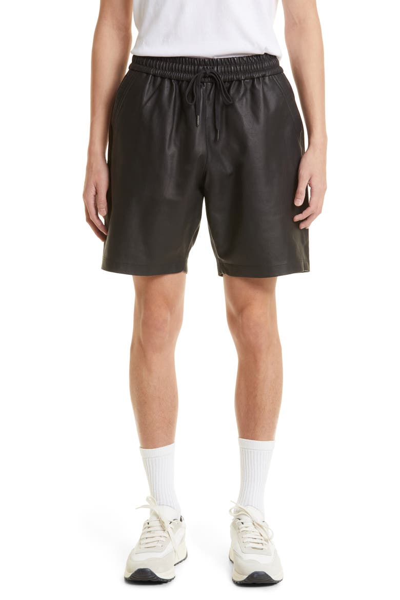 LA Lambskin Leather Pants, Main, color, BLACK