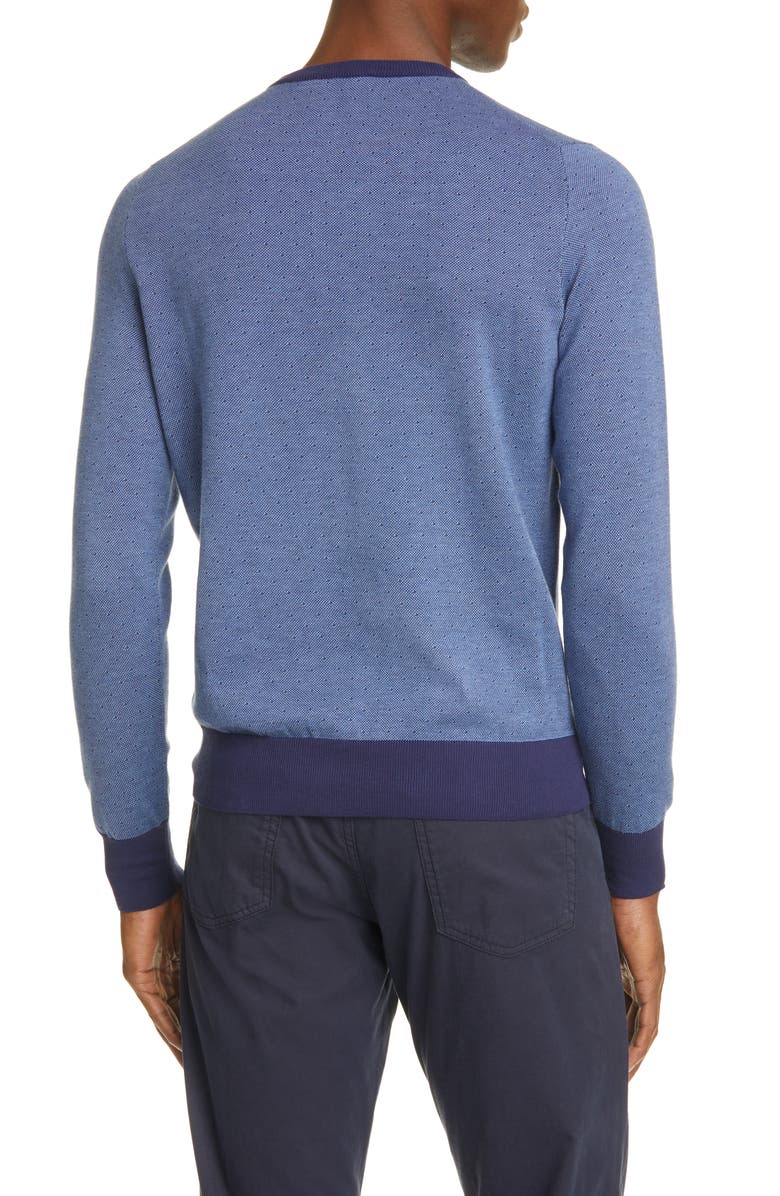 Canali Classic Fit Dot Cotton Crewneck Sweater, Alternate, color, 