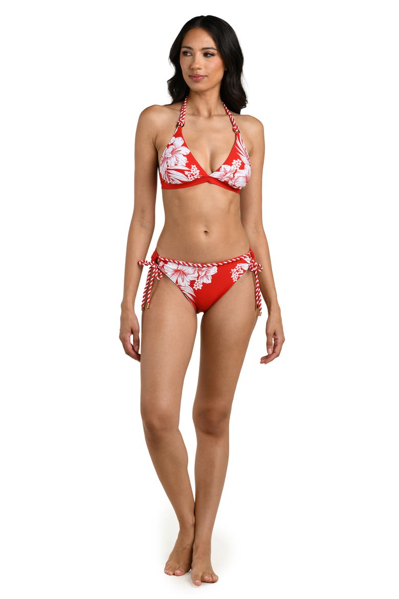 Mariner Halter Bikini Top, Alternate, color, RUBY