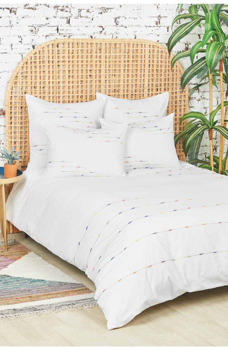 carol & frank Raina Queen Duvet Cover, Alternate, color, White