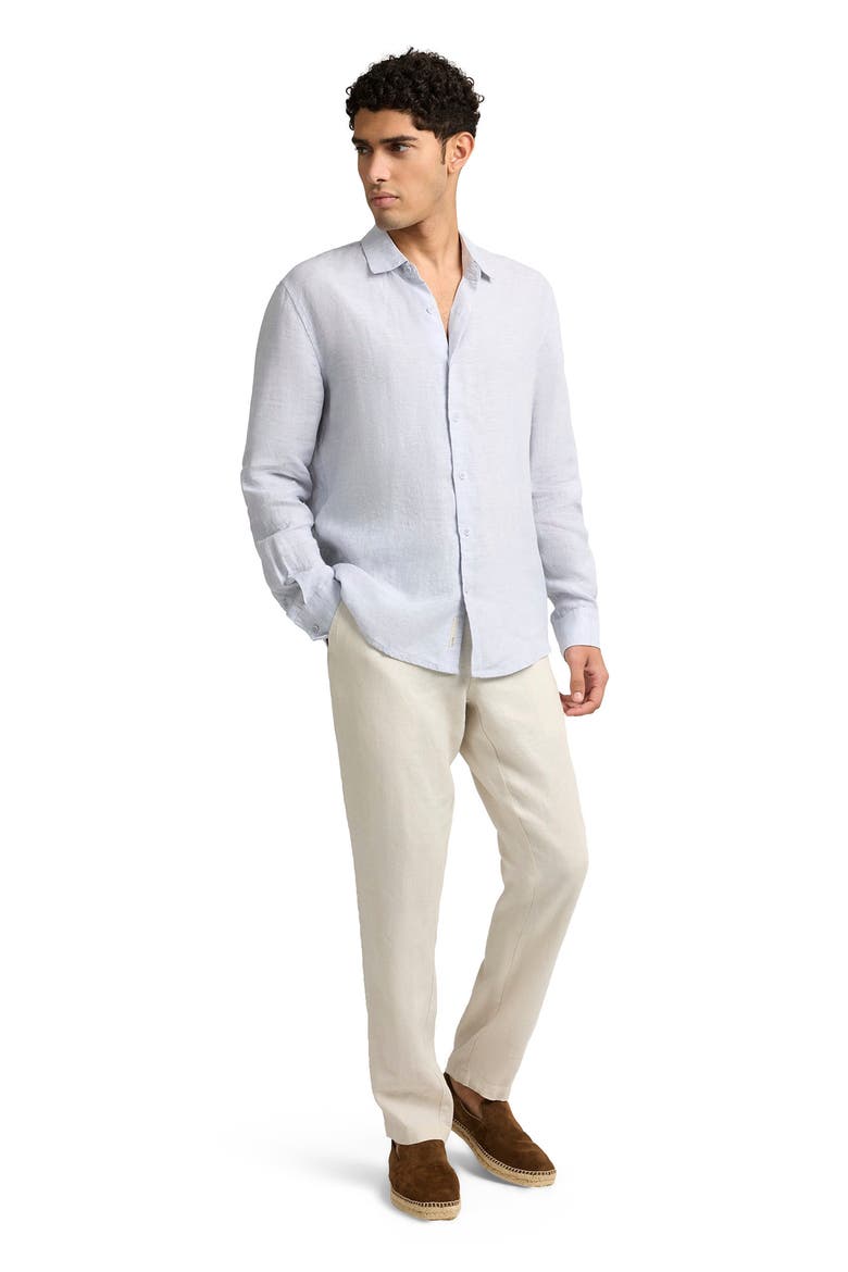 Linen Long Sleeve Shirt, Main, color, LIGHT GREY