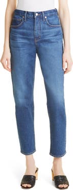 Veronica Beard Ryleigh High Waist Slim Straight Leg Jeans