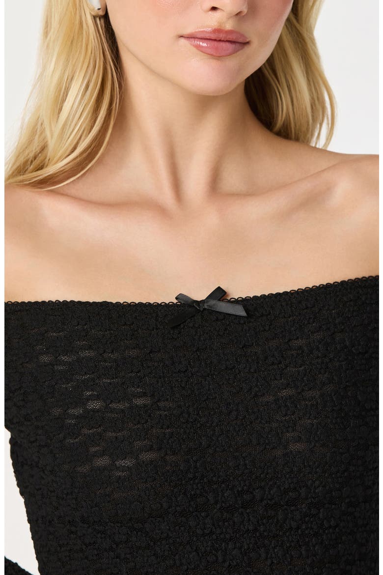 Off the Shoulder Bubble Minidress, Alternate, color, BLACK