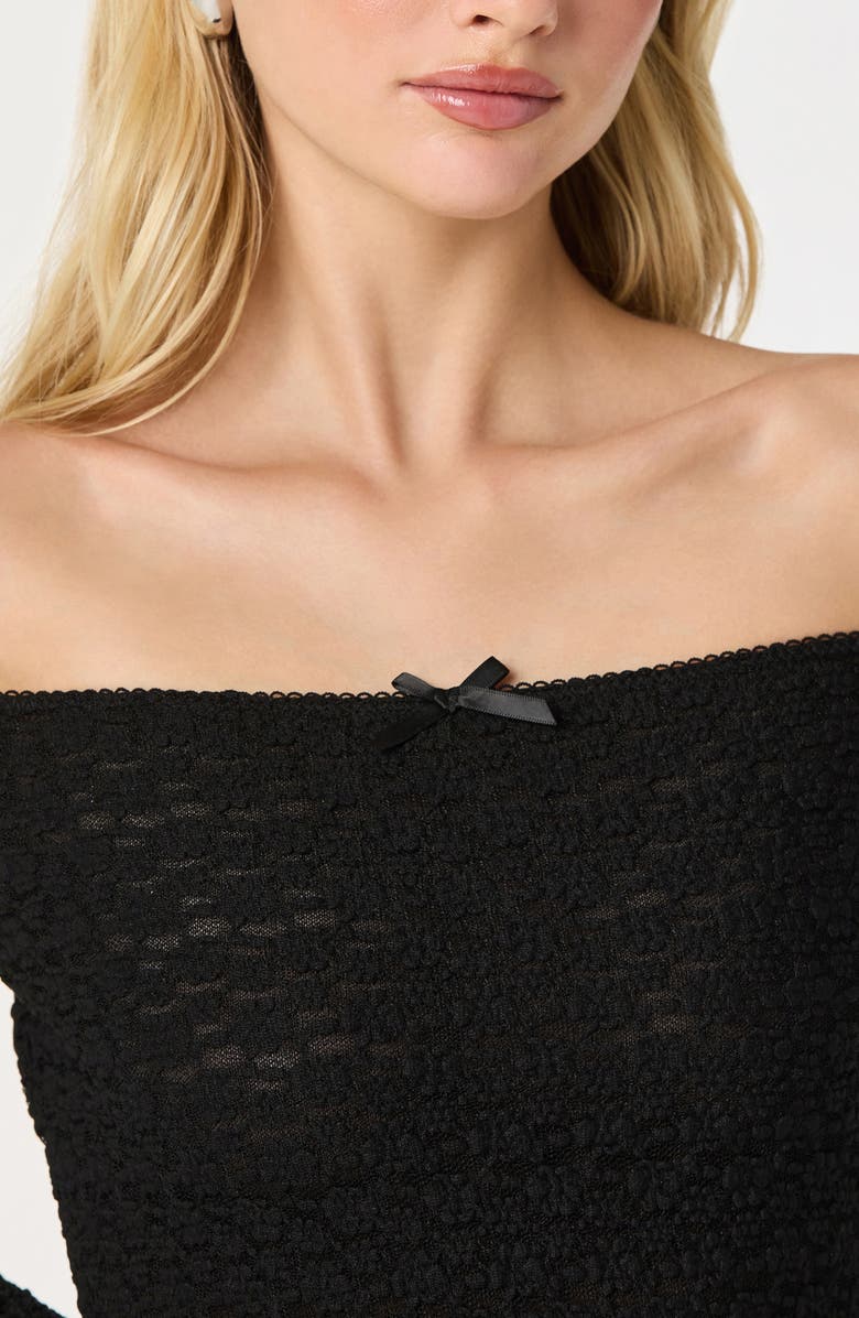 ASTR the Label Off the Shoulder Bubble Minidress, Alternate, color, Black