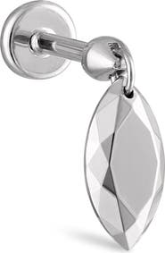 MARIA TASH Faceted Marquise Single Threaded Stud Earring