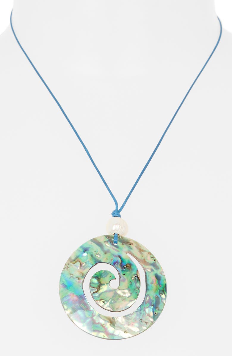 FRASIER STERLING Island Breeze Cord Pendant Necklace, Alternate, color, Green