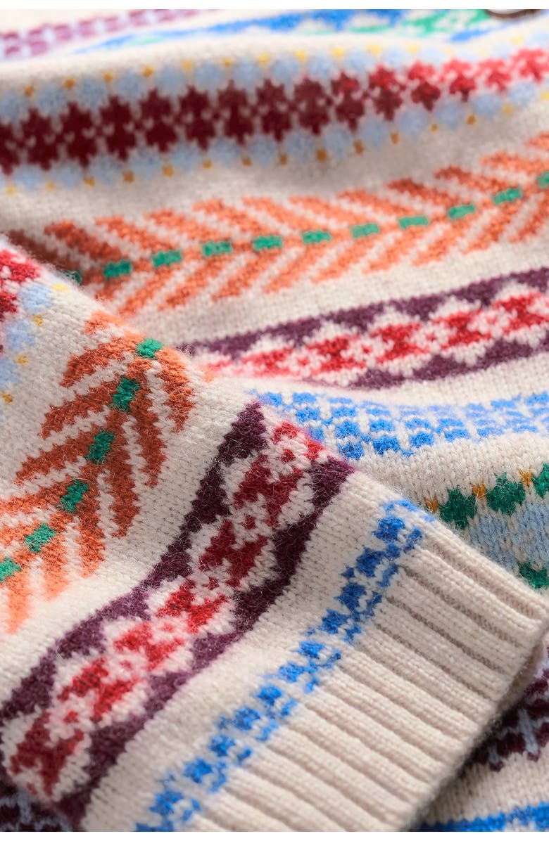 Seasalt Cornwall Percella Cove Fair Isle Merino Wool Blend Cardigan, Alternate, color, Knit Abstraction Multi