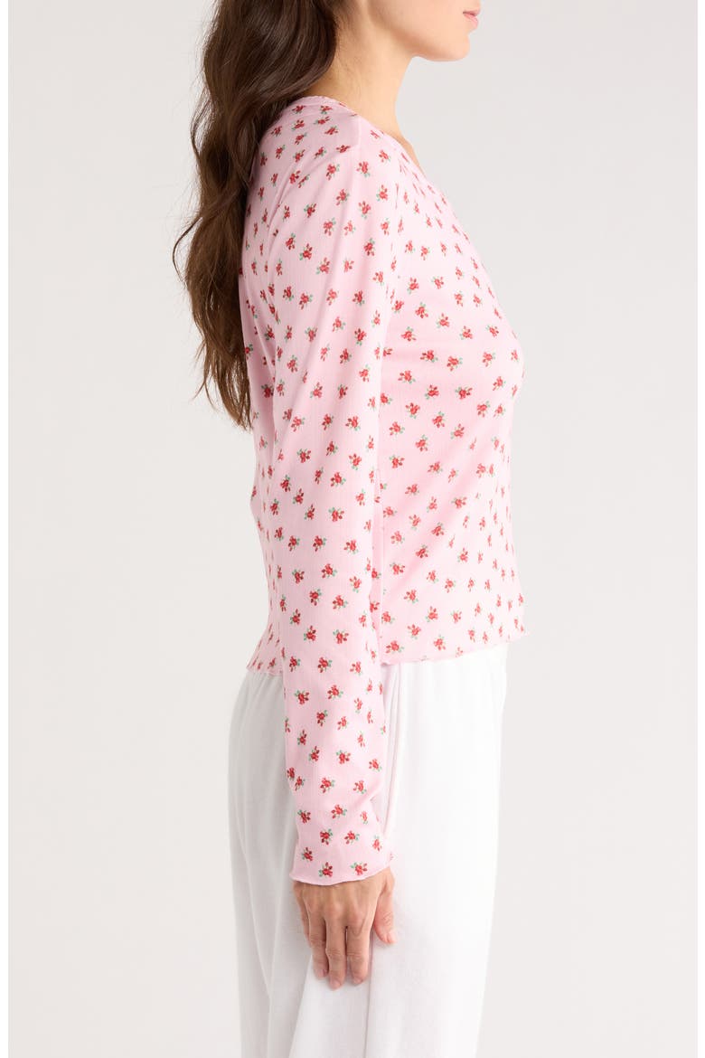 Crazy for the Holidays Brushed Pointelle Pajama Top, Alternate, color, PINK