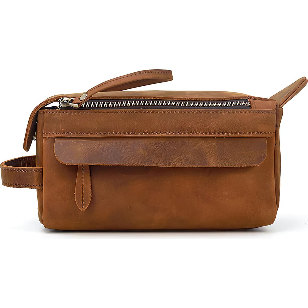 STEEL HORSE LEATHER Dado Leather Dopp Kit | Handmade Leather Toiletry Bag in Brown  product
