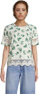 Lands' End Short Sleeve Slub Jersey Cutwork T-Shirt