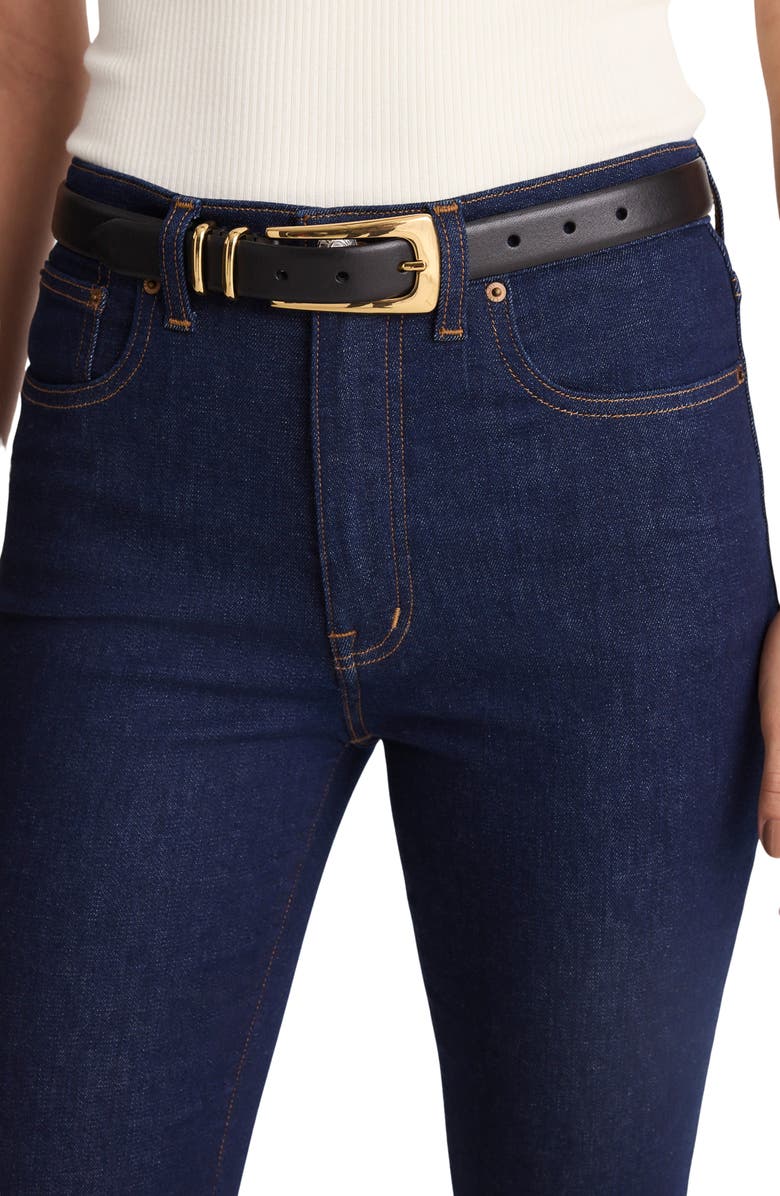 Madewell Elongated Buckle Belt, Alternate, color, True Black