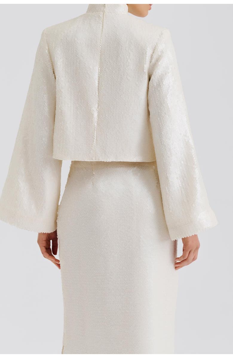 Malina Line Longsleeve Sequin Top, Alternate, color, Vanilla