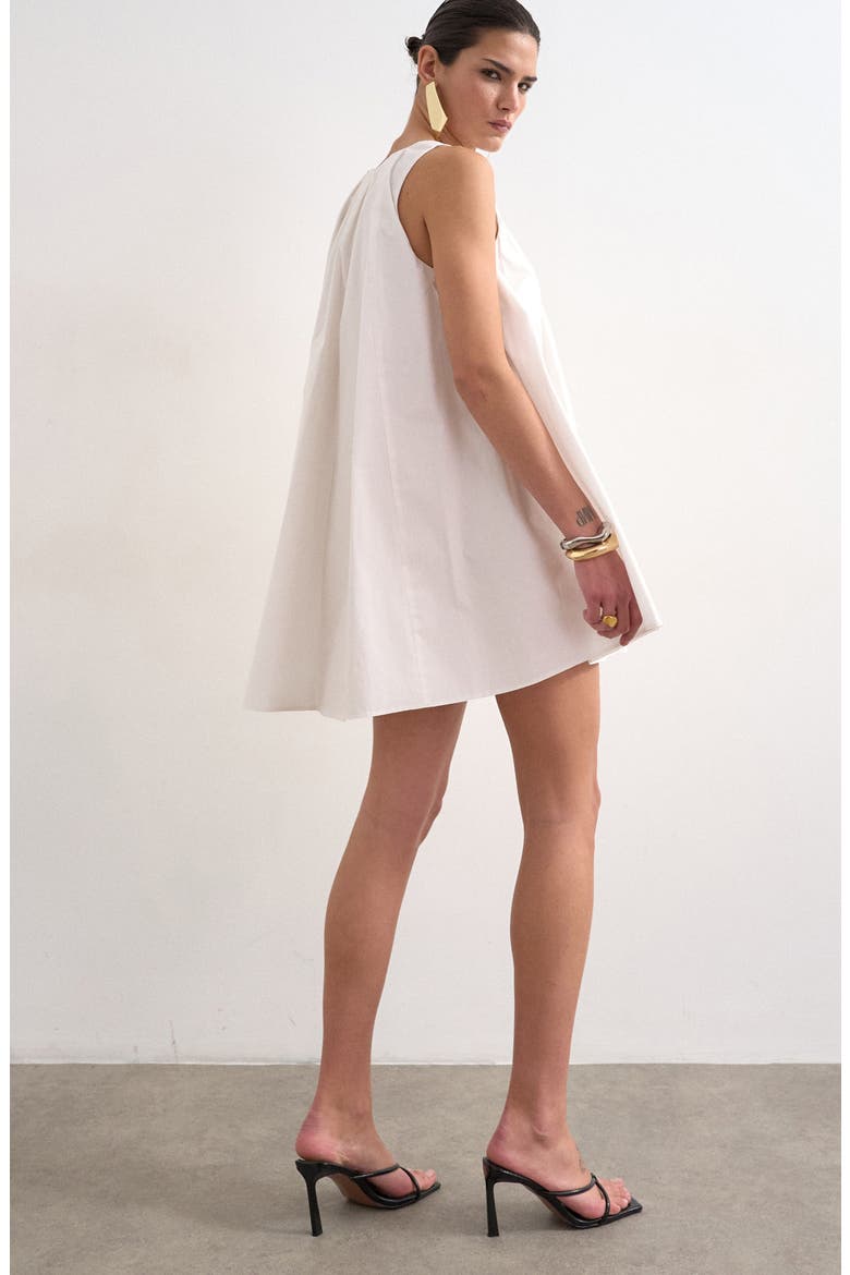 Pleated Sleeveless Minidress, Alternate, color, WHITE