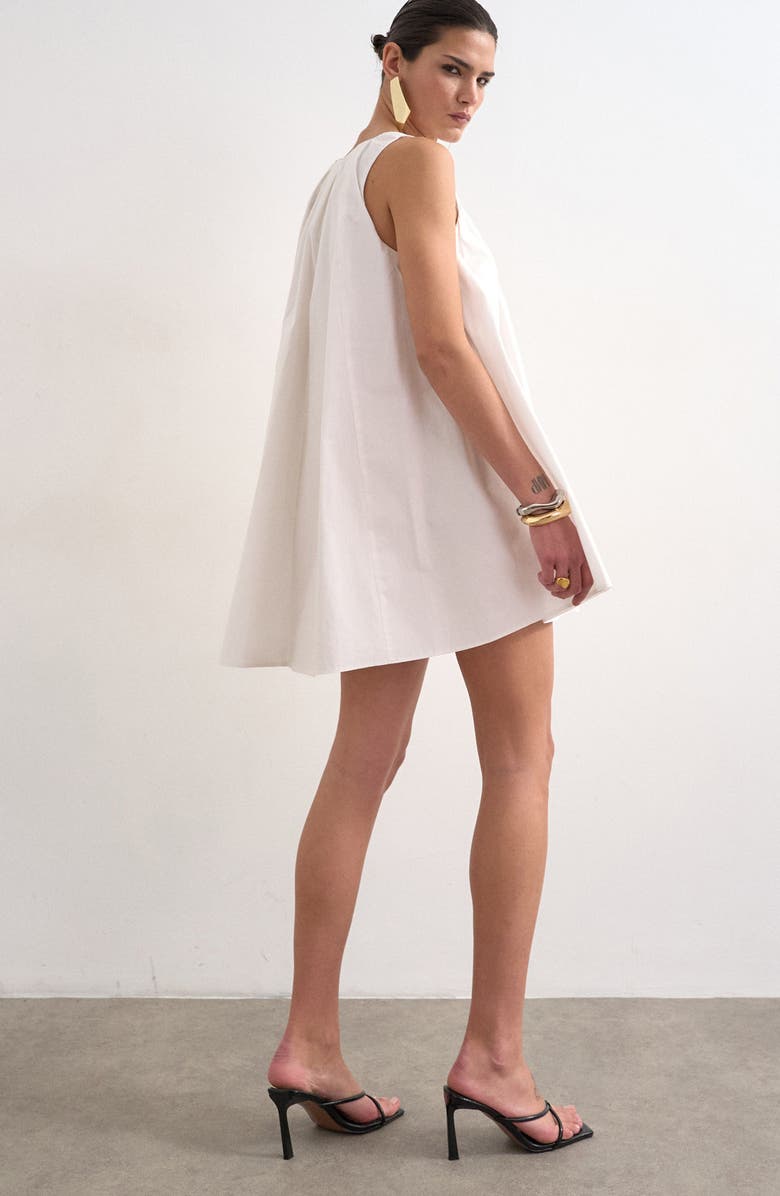 Topshop Pleated Sleeveless Minidress, Alternate, color, White