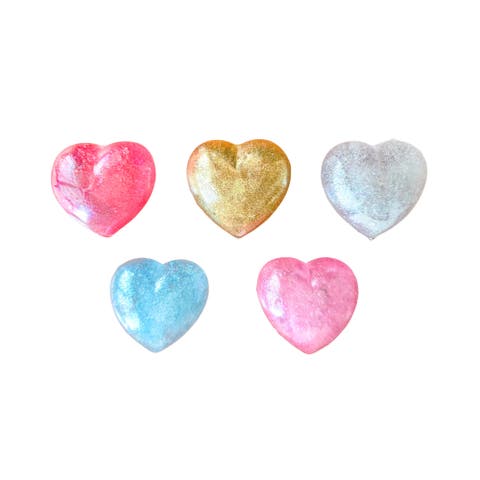Valentine's Day Glittery Heart Squishy, 5 Color Options
