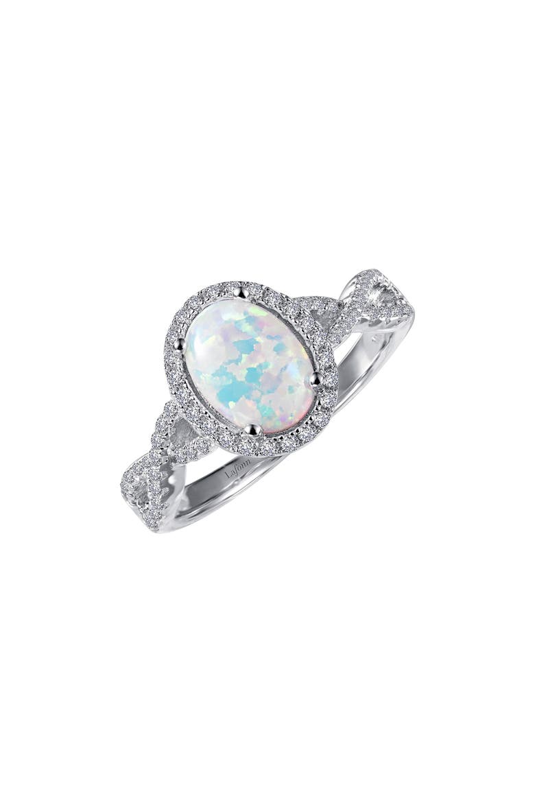 Simulated Opal Halo Ring, Main, color, SILVER/ OPAL/ CLEAR