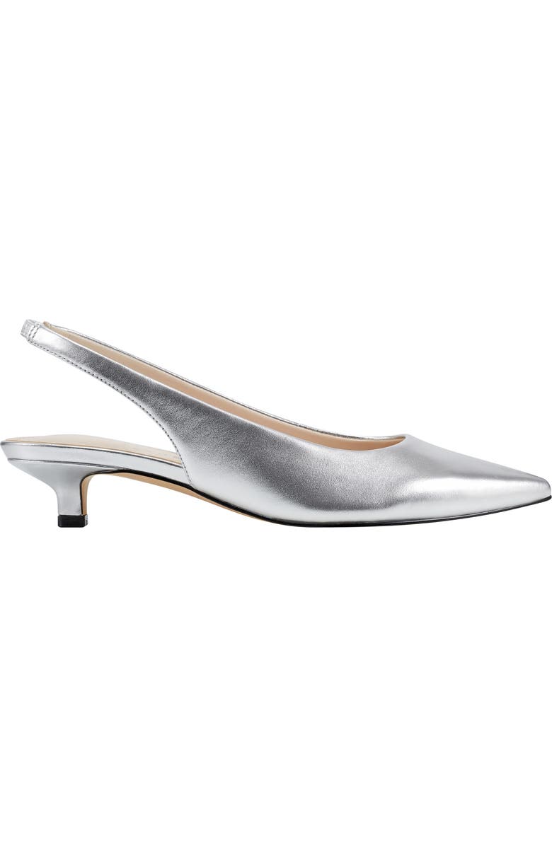 Marc Fisher LTD Posey Kitten Heel Slingback Pump, Alternate, color, Silver