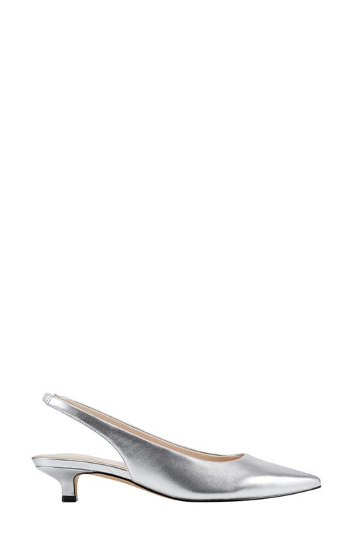 Marc Fisher Ltd Posey Pointed Toe Slingback Pump In Silver