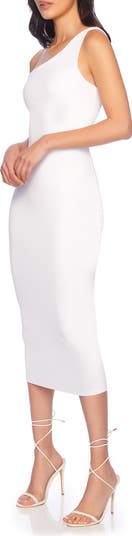 One-Shoulder Body-Con Midi Dress