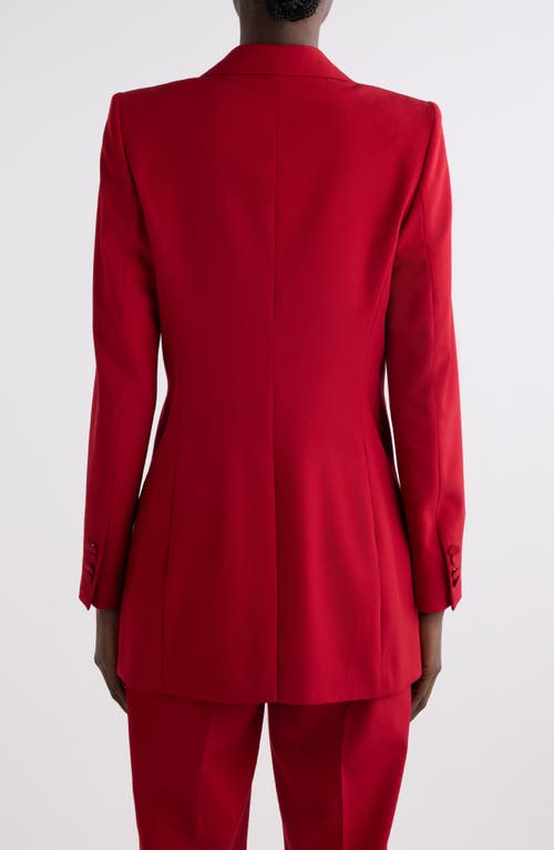Dries Van Noten Fitted Double Breasted Wool Blazer In Red
