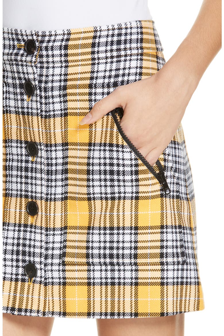 Monroe Plaid Miniskirt, Alternate, color, YELLOW
