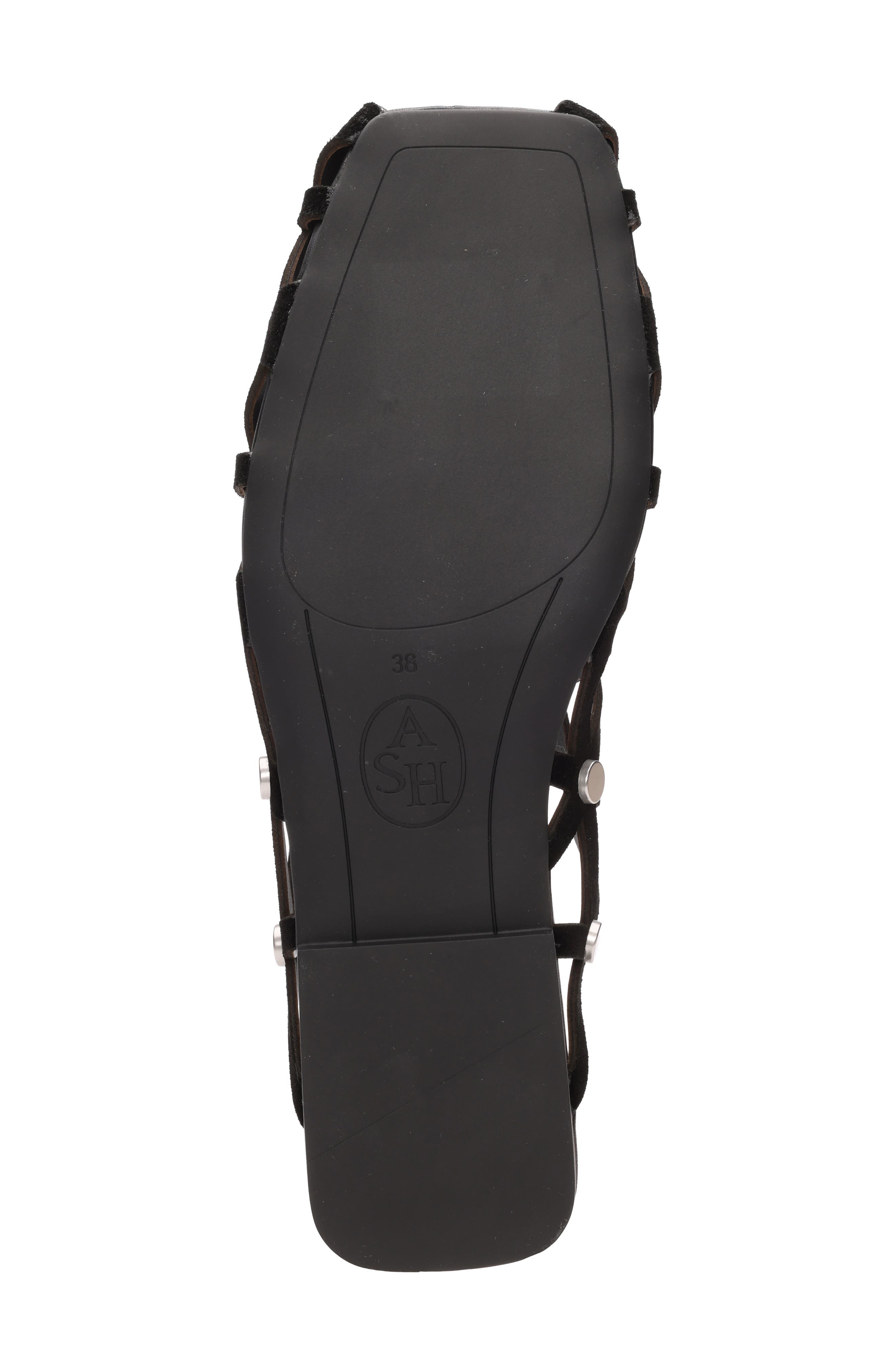 Ash Bone Studded Cutout Slide Sandal, Alternate, color, Black