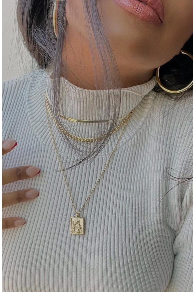 Mother Mary Pendant Necklace, Alternate, color, GOLD VERMEIL