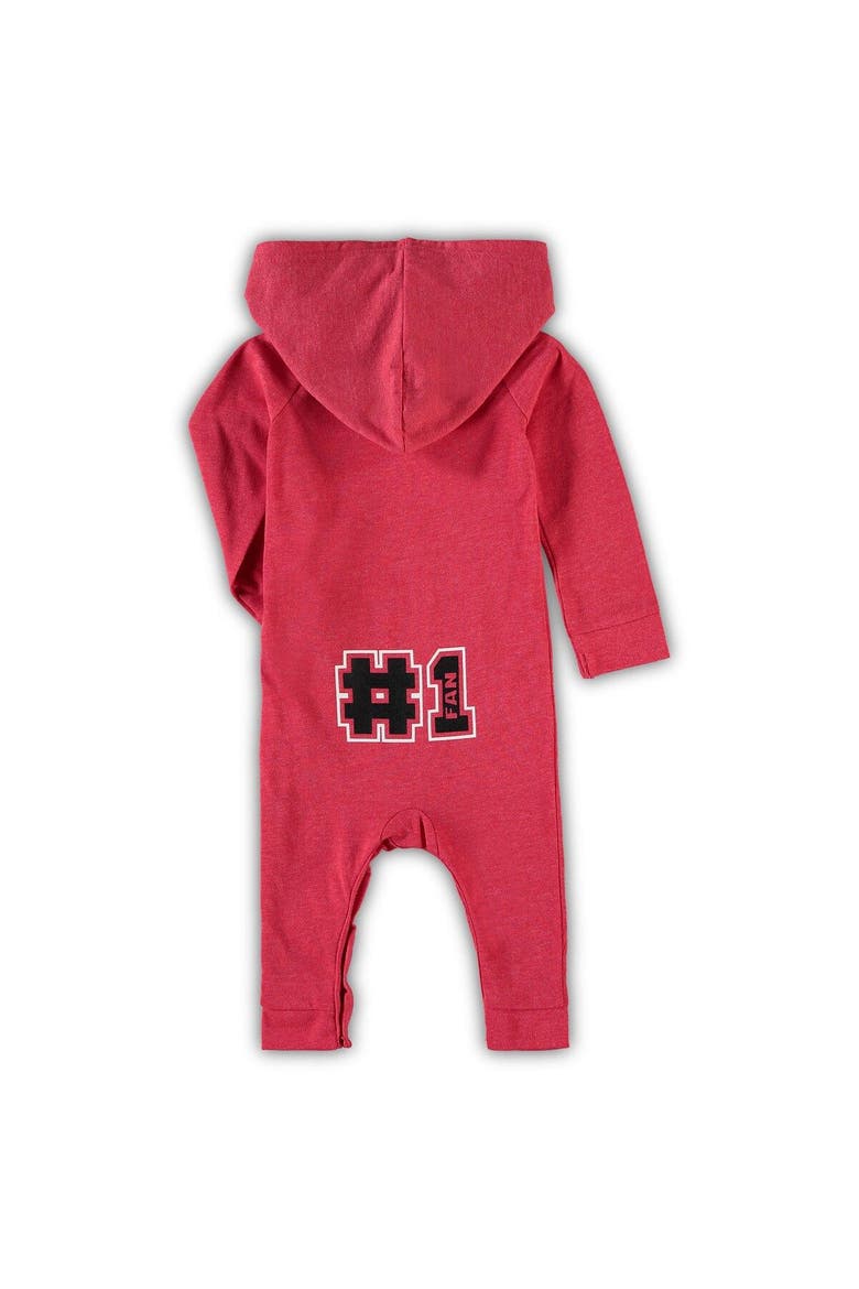 Newborn & Infant Colosseum Scarlet Nebraska Huskers Henry Pocketed Hoodie Romper, Alternate, color, Scarlet