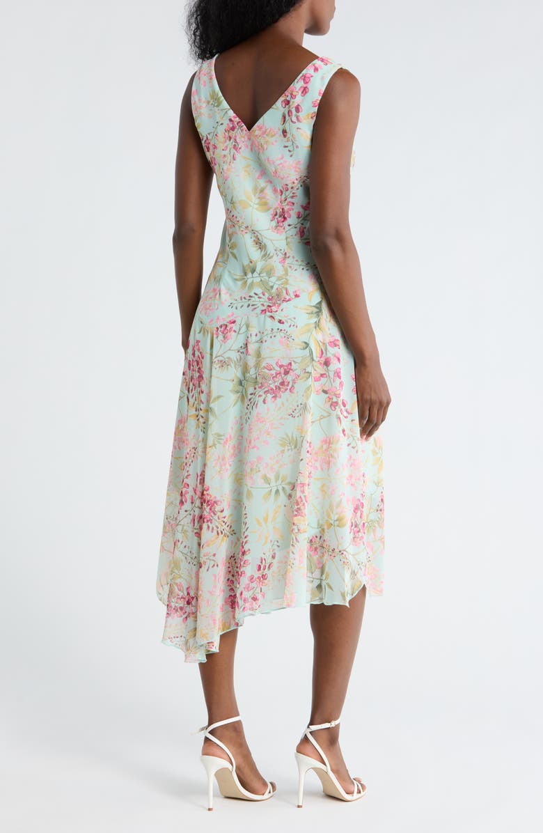 Connected Apparel Yoryu Asymmetric Midi Dress, Alternate, color, Aqua