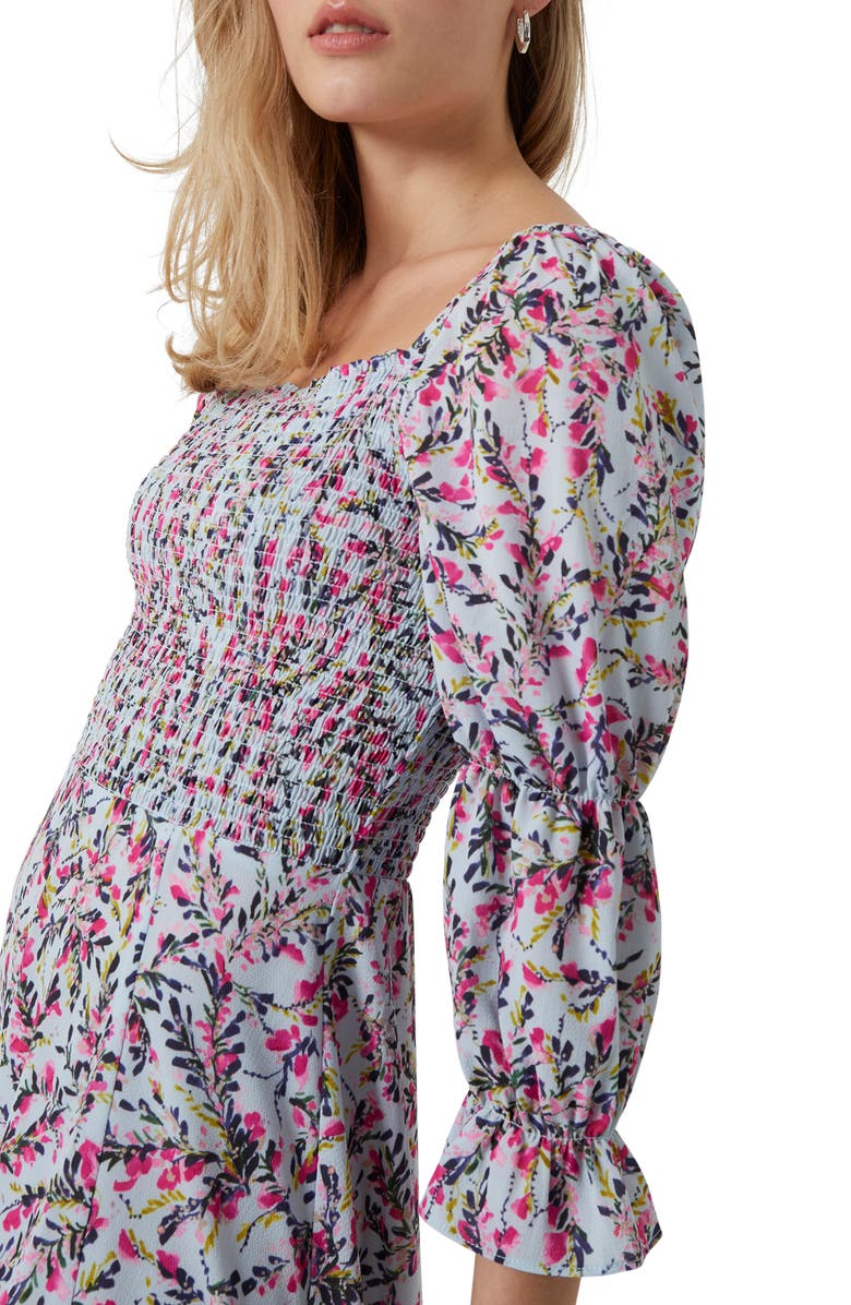 French Connection French Connecton Flores Verona Empire Waist Crepe Dress, Alternate, color, Light Dream Blue