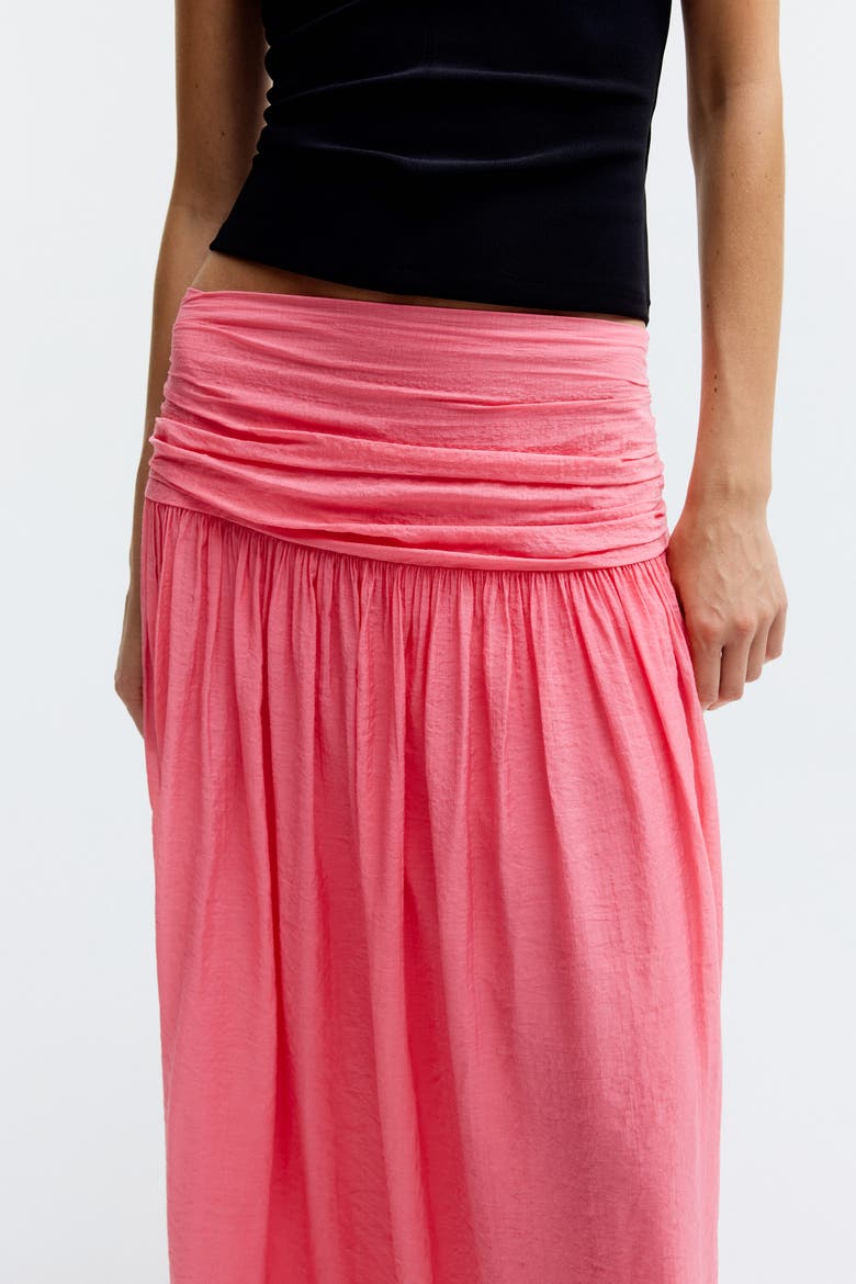 Gathered Crêpe Skirt, Alternate, color, Pink