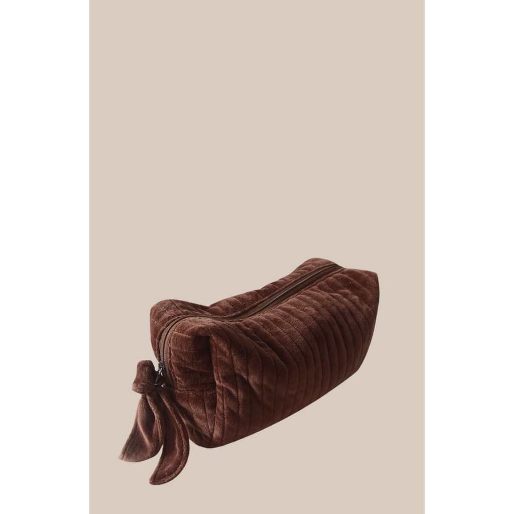 Nēmah The Velvet Beauty Bag in Brown  product